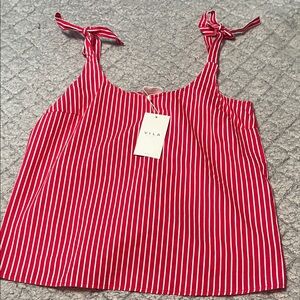 VILA Striped Camisole with Tie Straps size 36 ( Small) NEW
